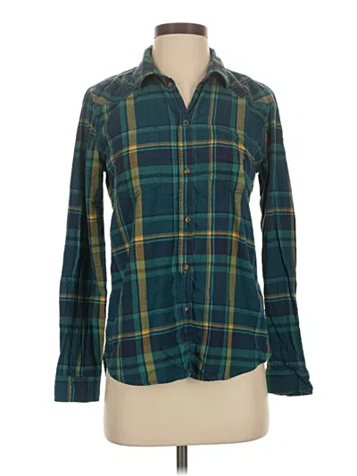 Pre-owned American Eagle Outfitters Long Sleeve Button Down Shirt In Teal