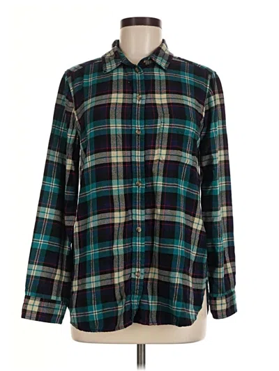 Pre-owned American Eagle Outfitters Long Sleeve Button Down Shirt In Teal