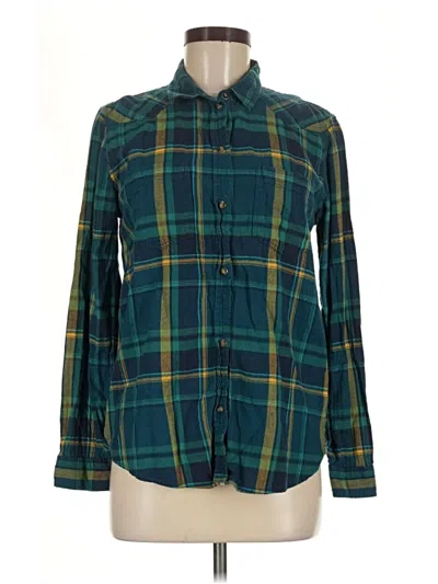 Pre-owned American Eagle Outfitters Long Sleeve Button Down Shirt In Teal
