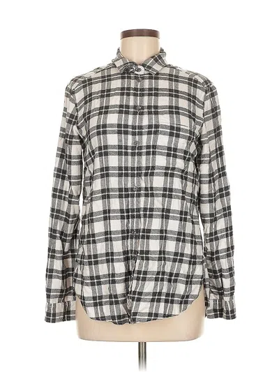 Pre-owned American Eagle Outfitters Long Sleeve Button Down Shirt In White