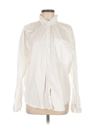 Pre-owned American Eagle Outfitters Long Sleeve Button Down Shirt In White