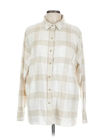 Pre-owned American Eagle Outfitters Long Sleeve Button Down Shirt In White