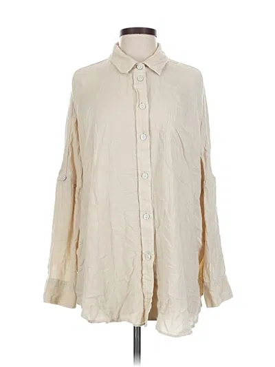 Pre-owned American Eagle Outfitters Long Sleeve Button Down Shirt In White
