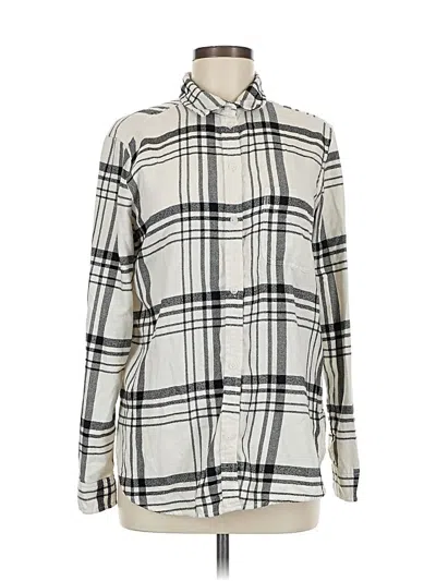 Pre-owned American Eagle Outfitters Long Sleeve Button Down Shirt In White