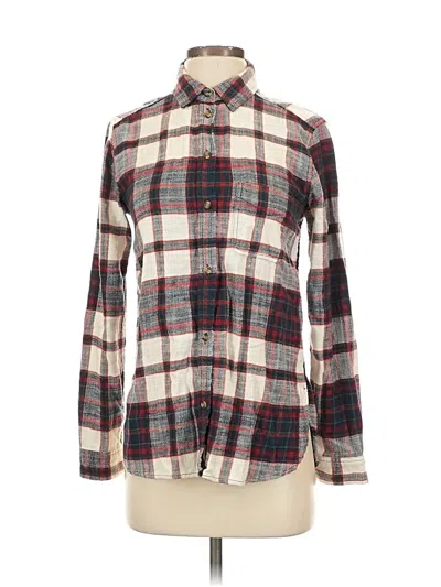 Pre-owned American Eagle Outfitters Long Sleeve Button Down Shirt In White