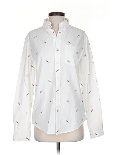 Pre-owned American Eagle Outfitters Long Sleeve Button Down Shirt In White