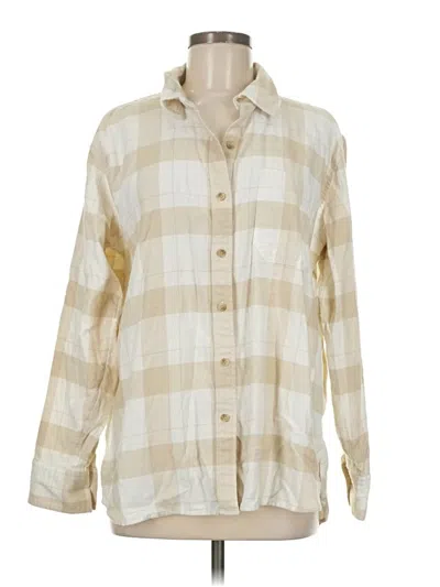 Pre-owned American Eagle Outfitters Long Sleeve Button Down Shirt In White