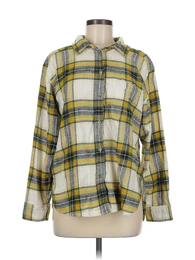 Pre-owned American Eagle Outfitters Long Sleeve Button Down Shirt In Yellow