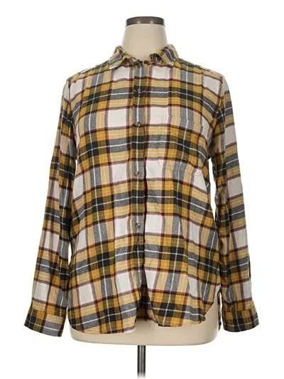 Pre-owned American Eagle Outfitters Long Sleeve Button Down Shirt In Yellow
