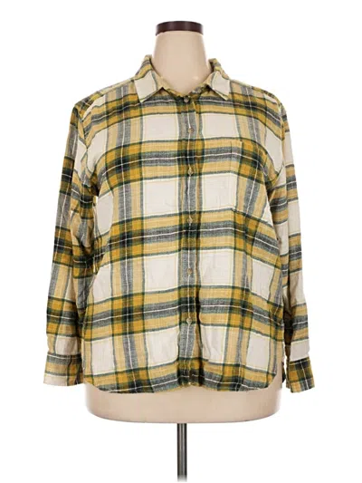 Pre-owned American Eagle Outfitters Long Sleeve Button Down Shirt In Yellow