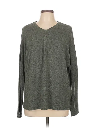 Pre-owned American Eagle Outfitters Long Sleeve Henley Shirt In Gray