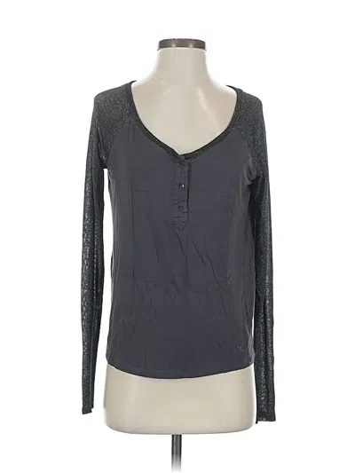 Pre-owned American Eagle Outfitters Long Sleeve Henley Shirt In Gray