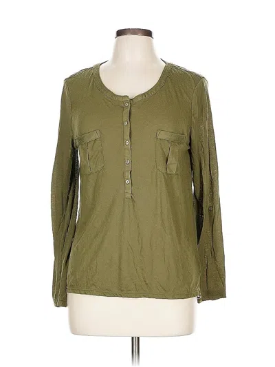 Pre-owned American Eagle Outfitters Long Sleeve Henley Shirt In Green