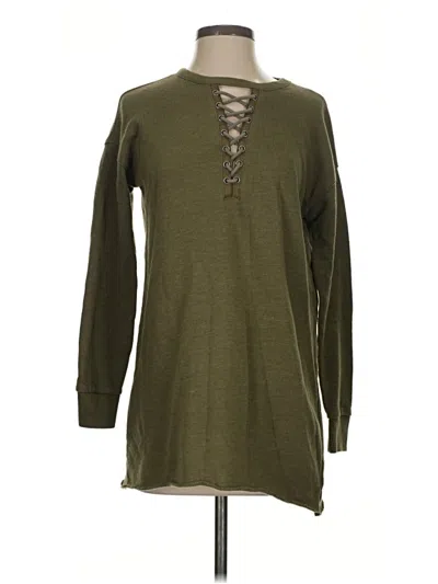 Pre-owned American Eagle Outfitters Long Sleeve Henley Shirt In Green