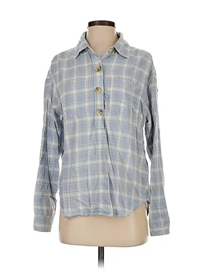 Pre-owned American Eagle Outfitters Long Sleeve Polo Shirt In Gray