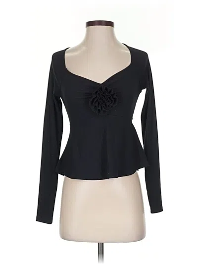 Pre-owned American Eagle Outfitters Long Sleeve Top Black Sweetheart Neckline Tops