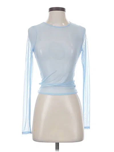 American Eagle Outfitters Long Sleeve Top Blue Turtleneck Tops