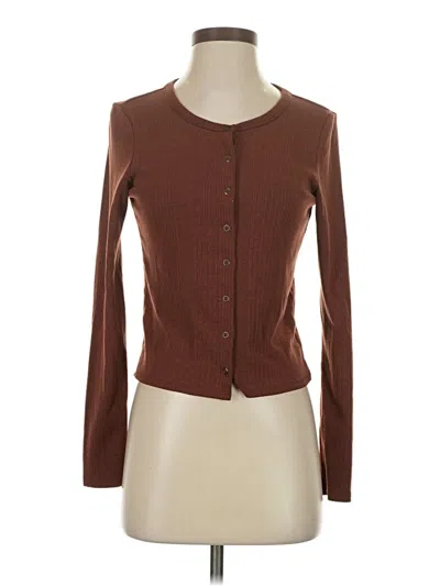 Pre-owned American Eagle Outfitters Long Sleeve Top Brown Square Neckline Tops