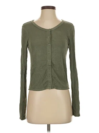 Pre-owned American Eagle Outfitters Long Sleeve Top Green Sweetheart Neckline Tops