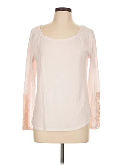 Pre-owned American Eagle Outfitters Long Sleeve Top Ivory Scoop Neck Tops