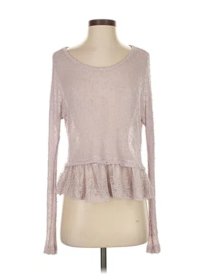 Pre-owned American Eagle Outfitters Long Sleeve Top Pink Sweetheart Neckline Tops