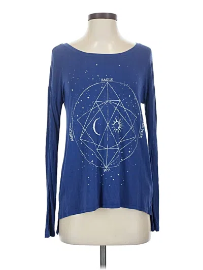 Pre-owned American Eagle Outfitters Long Sleeve T-shirt In Blue