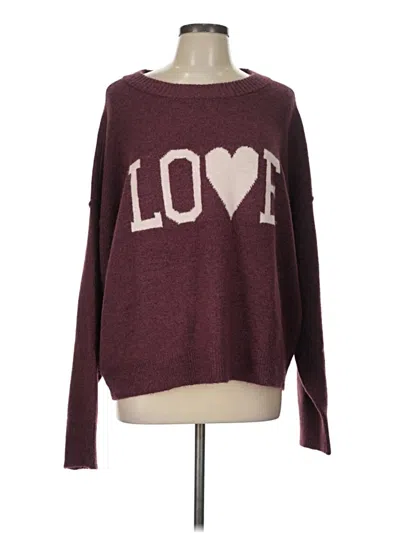 Pre-owned American Eagle Outfitters Long Sleeve T-shirt In Burgundy