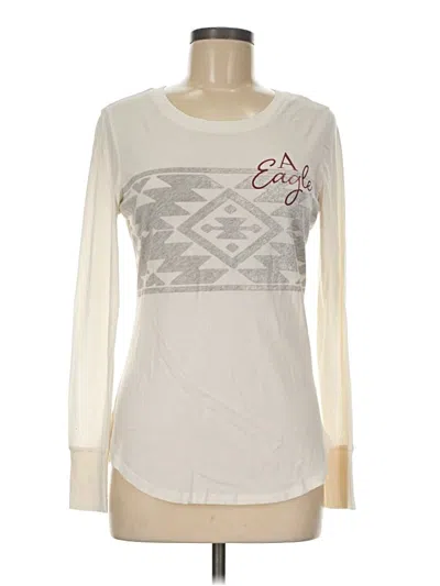 Pre-owned American Eagle Outfitters Long Sleeve T-shirt In Ivory
