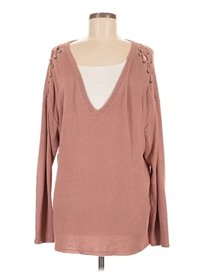 Pre-owned American Eagle Outfitters Long Sleeve T-shirt In Pink
