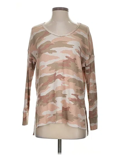 Pre-owned American Eagle Outfitters Long Sleeve T-shirt In Tan