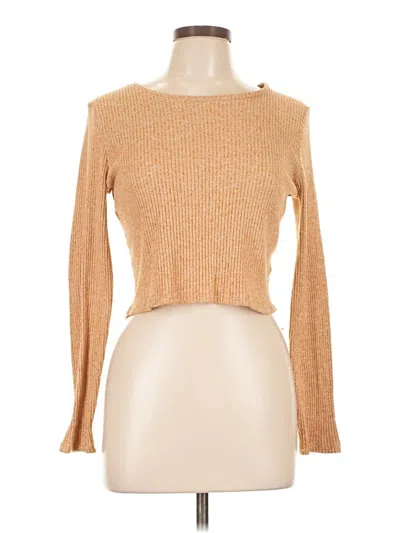 Pre-owned American Eagle Outfitters Long Sleeve T-shirt In Tan