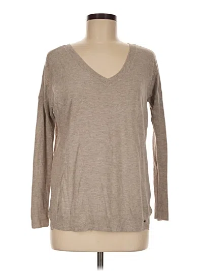 Pre-owned American Eagle Outfitters Long Sleeve T-shirt In Tan