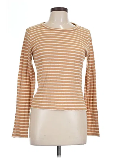 Pre-owned American Eagle Outfitters Long Sleeve T-shirt In Tan