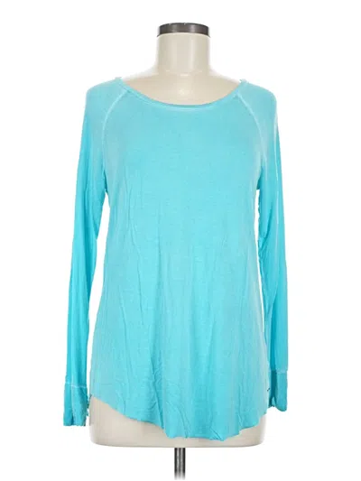 Pre-owned American Eagle Outfitters Long Sleeve T-shirt In Teal