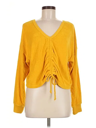 Pre-owned American Eagle Outfitters Long Sleeve T-shirt In Yellow