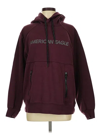 Pre-owned American Eagle Outfitters Pullover Hoodie In Burgundy