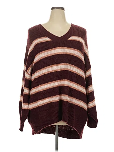 Pre-owned American Eagle Outfitters Pullover Sweater In Burgundy