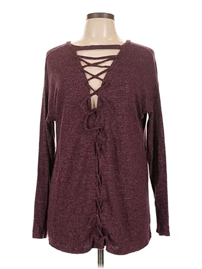 Pre-owned American Eagle Outfitters Pullover Sweater In Burgundy