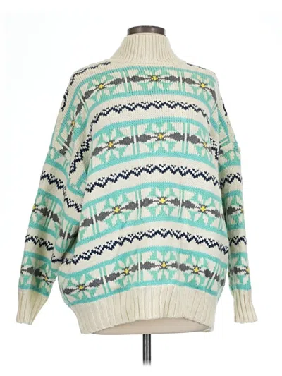 Pre-owned American Eagle Outfitters Pullover Sweater In Teal