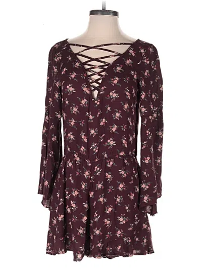 Pre-owned American Eagle Outfitters Romper In Burgundy