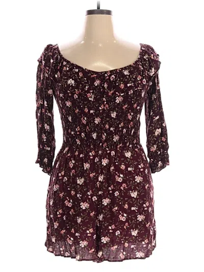 Pre-owned American Eagle Outfitters Romper In Burgundy