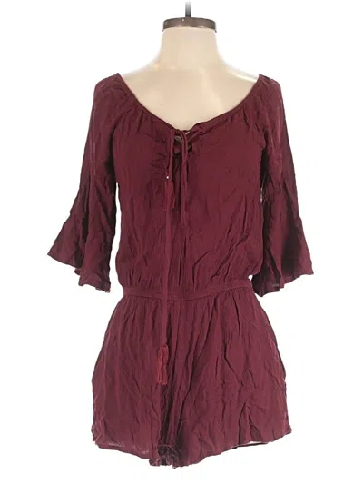 Pre-owned American Eagle Outfitters Romper In Burgundy