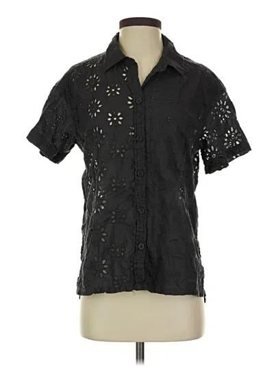 Pre-owned American Eagle Outfitters Short Sleeve Blouse In Black