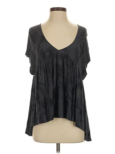 Pre-owned American Eagle Outfitters Short Sleeve Blouse In Black