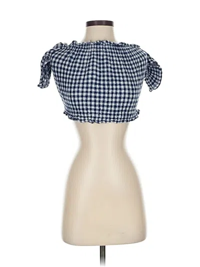 Pre-owned American Eagle Outfitters Short Sleeve Blouse In Blue