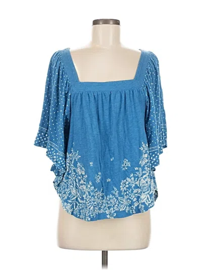 Pre-owned American Eagle Outfitters Short Sleeve Blouse In Blue