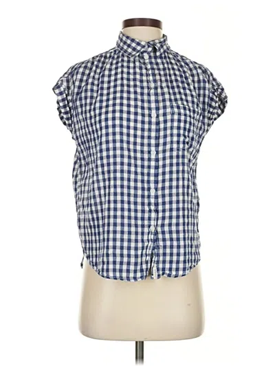 Pre-owned American Eagle Outfitters Short Sleeve Blouse In Blue