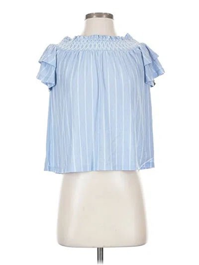 Pre-owned American Eagle Outfitters Short Sleeve Blouse In Blue