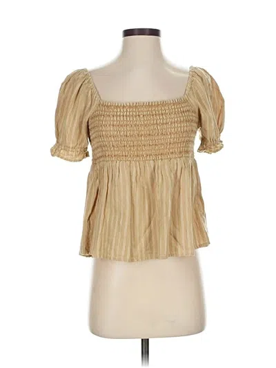 Pre-owned American Eagle Outfitters Short Sleeve Blouse In Brown