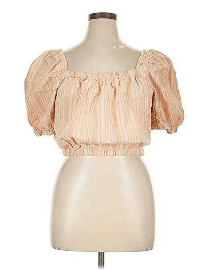 Pre-owned American Eagle Outfitters Short Sleeve Blouse In Brown